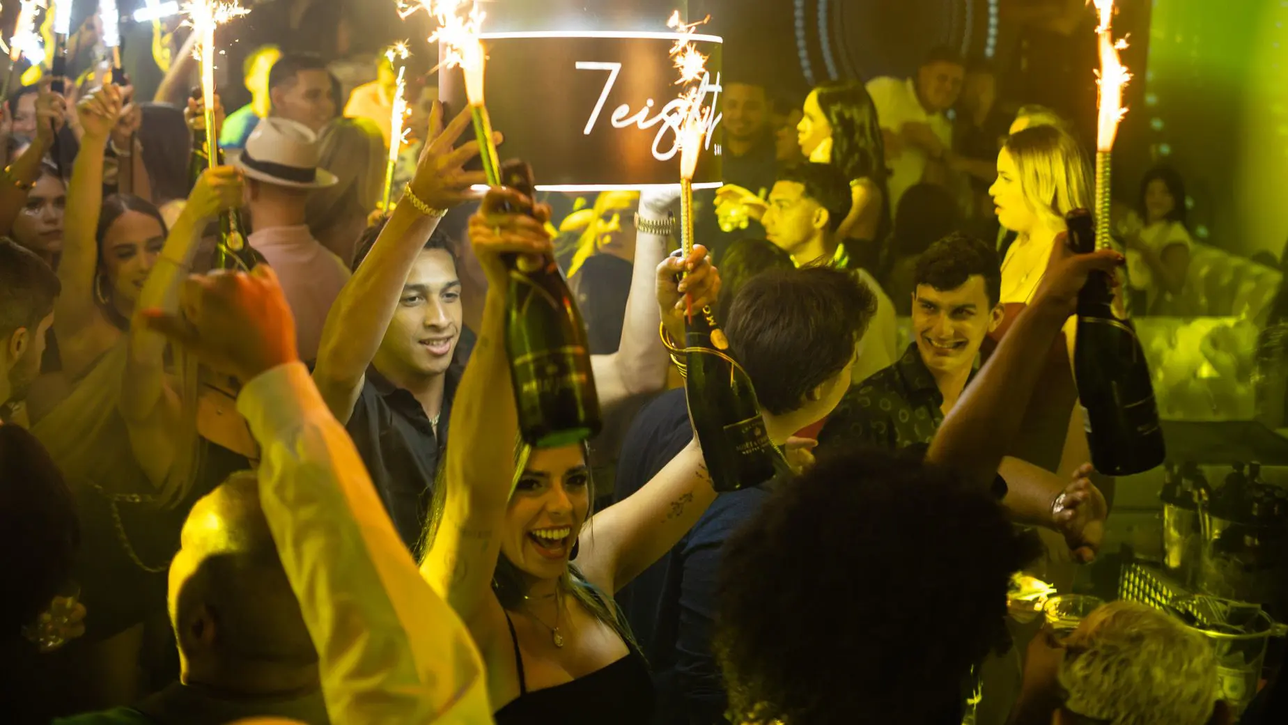 Bottle-service celebration at 7eight7